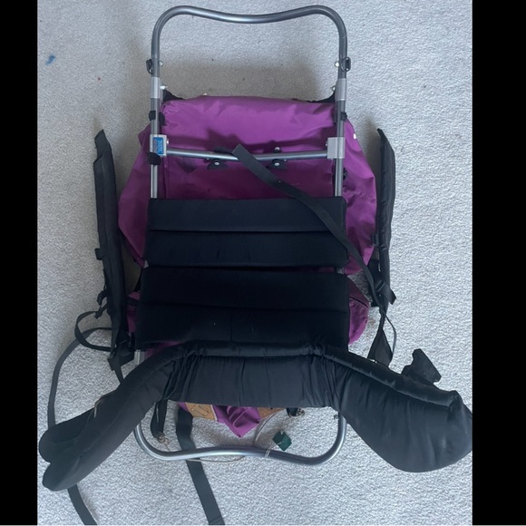 80s Purple Jansport External Frame Hiking Backpack Hip Wings Aluminum MadeInUSA - Picture 4 of 6
